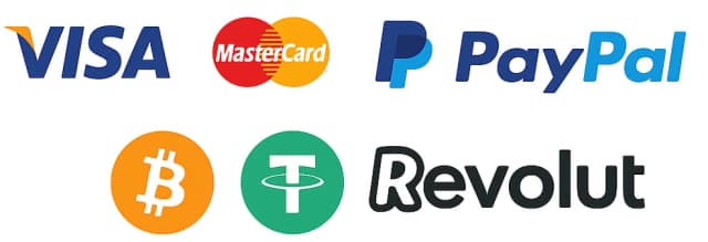 Μέθοδοι πληρωμής: Visa, Mastercard, PayPal, Bitcoin, USDT, Revolut